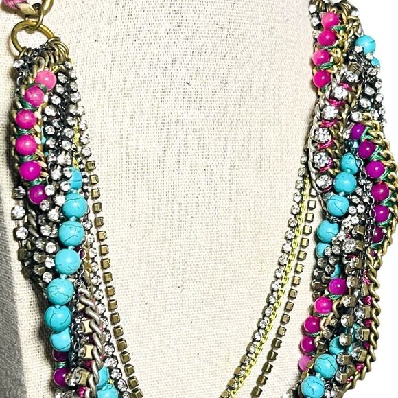 STELLA & DOT Bamboleo Jade Turquoise Crystal  Necklace RETIRED Retail $228 - Picture 4 of 8